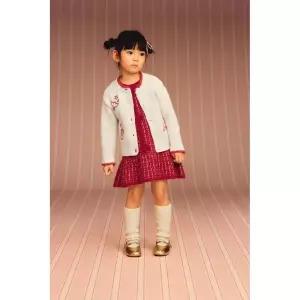 zara 자라 CARDIGAN WITH EMBROIDERY - Ecru