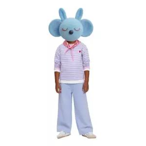 zara 자라 WIDE-LEG INTERLOCK TROUSERS WITH RAISED SLOGAN - Pastel blue