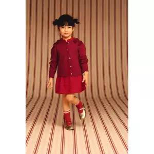 zara 자라 CARDIGAN WITH VELVET BOWS - Red