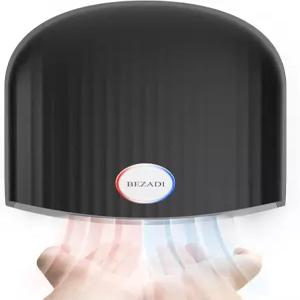 BEZADI 200W 상업용 핸드 드라이어 고속 온풍 및 냉풍 벽걸이형 가정 욕실 산업용 자동 0V 검은색 ABS 소재
