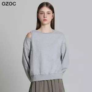 [오조크(OZOC)] 면폴리 어깨트임 맨투맨 (택가격: 98000원)