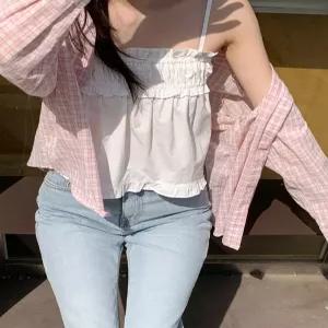 벨 스모크 나시 블라우스 / 하객룩 여리 레이어드 나시 블라우스 나시블라우스 뷔스티에 오프숄더 캡나시