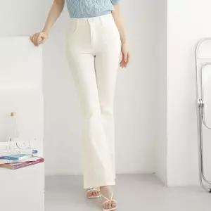 [옷자락] 여자 백바지 슬림핏 부츠컷 히든밴딩 빅사이즈 면바지