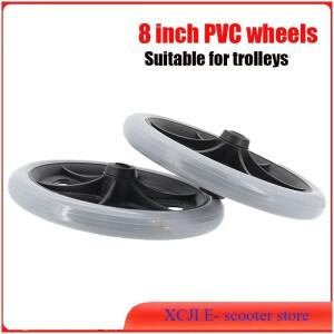 8인치 헤비 듀티 휠체어 프론트 캐스터 부드럽고 유연한 솔리드 타이어 휠 전동 액세서리 교체 부품