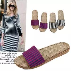 [카미엣뮤즈]kami et muse  컬러 스트라이프 패브릭 슬리퍼/조리/뮬_KM15s231