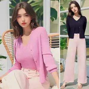 [도로시양장점]도로시양장점 린넨 블렌드 앙상블 세트 2종택1