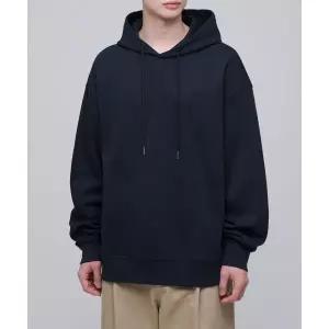 MUSINSA STANDARD 플랫 테리 오버사이즈 후디드 스웨트셔츠 [네이비]