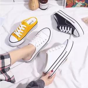 키높이 캔버스 스니커즈 여자 운동화 슬립온 블로퍼 캐주얼운동화