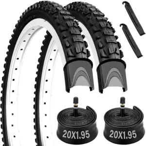 20인치 자전거 타이어 20팩 20x1.95 및 튜브 세트 레버 2개 53-406 x1.95인치 접이식 바이실 20x1.90/1.95/2.0 MTB/오프로드 자전거와 호환 가능