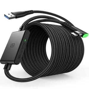 INIU 링크 케이블 16FT 5m VR USB 3.0 고속 타입 C 충전기 재생 중 충전 메타 오큘러스 퀘스트 3S 3 2 피코