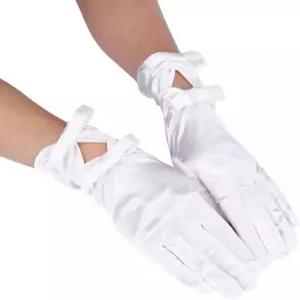 에일리스 여성 신부 결혼식 글러브 새틴 쇼트 오페라 파티 1920년대 특별한 날 드레스 정장 댄스 코스프레에 대한 팬시 White #2