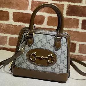  구찌 홀스빗 1955 미니 탑 핸들백 브라운 640716