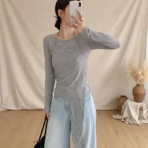 [옷자락]여성 골지 긴팔 홀터넥 끈나시 세트