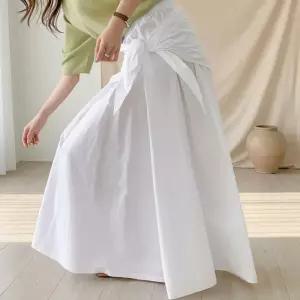 [옷자락]여성 레이어드 랩스커트 빅사이즈 면밴딩 롱치마