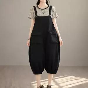 [퀸이즈][퀸이즈] 페비디 데일리 빅포켓 멜빵 배기팬츠