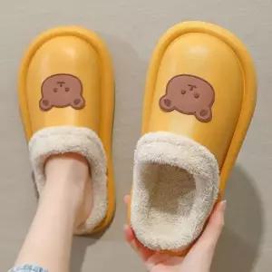 친절한탄씨 bns 겨울 방한 털신 실내화 거실화 슬리퍼 곰돌이모양 무소음슬리퍼 털슬리퍼 겨울슬리퍼