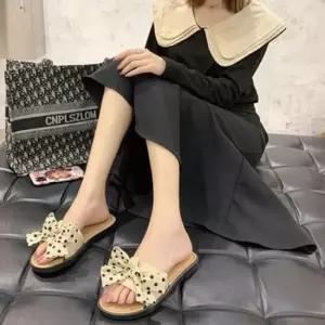 친절한탄씨 bns 발편한 여름 여성 데일리 패션 리본 샌들 슬리퍼 꽃슬리퍼 나비리본슬리퍼