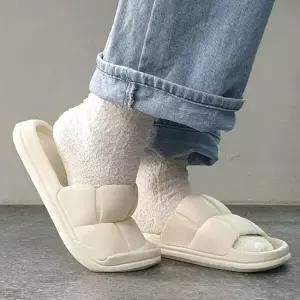 구름슬리퍼 여성용 뚱카롱 쿠션 슬리퍼 아이보리 구름슬리퍼 거실슬리퍼 쿠션슬리퍼