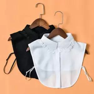 플라워 자수 넥카디건 이너목걸이 레이어드 넥케이프 이너셔츠 니트카라 니트레이어드