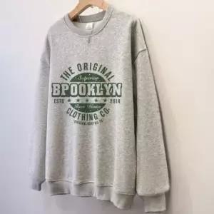 [SBD] 봄 넥 레터링 여성 그레이 티셔츠 라운드 가을 맨투맨