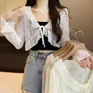 [SBD] 플라워 편한 레이스 가디건 숏