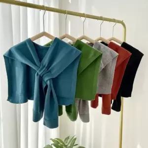 상큼한 가디건 숄 여성 여름 니트 크로스 고리 숄 페이크숄 어깨숄 여성숄 여성케이프