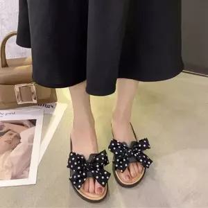 친절한탄씨 사무실 회사 여성용 발편한 리본 캐쥬얼 샌들 슬리퍼 꽃슬리퍼 나비리본슬리퍼