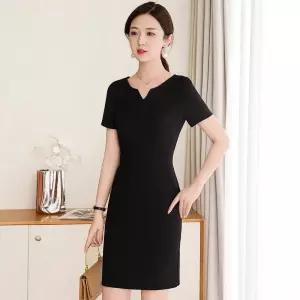 여성용 H라인 스커트 오피스룩 원피스 여름 반팔 정장 빅사이즈 원턱 워킹 KS2