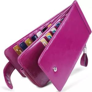 후즈텐코 RFID 지갑 여성용 라지 사이즈 바이폴드 멀티 카드 케이스 지퍼 포켓 신용카드 홀더 차단