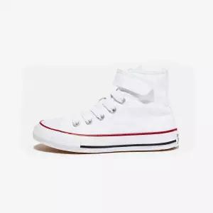 컨버스 척테일러 올스타 1V 파운데이션 키즈 블랙 화이트 하이 - WHITE/WHITE/NATURAL