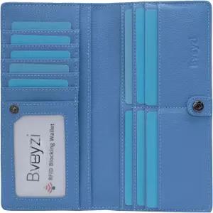 베이지 울트라 슬림 얇은 가죽 RFID 차단 신용카드 홀더 여성용 바이폴드 클러치 지갑