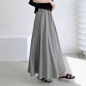 [SBD] 주름치마 롱 스커트 여성용 맥시롱 플레어 허리밴딩