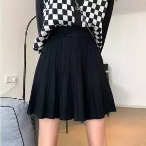 [SBD] 데이트 룩 플리츠 미니 주름 여자 스커트 니트 검정