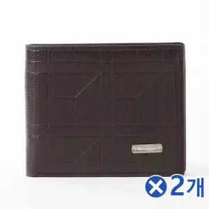 다용도포켓 모던 가죽 반지갑 다크브라운x2개