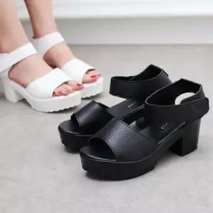 출근 정장 신발 샌들 굽높은 굽높은 스트랩샌들 토오픈