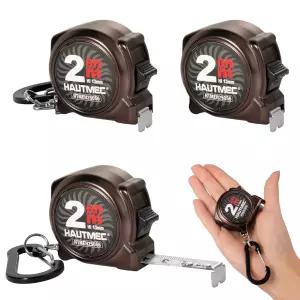 HAUTMEC 미니 테이프 측정기 브라운 3PCS 6피트/2m 소형 측정 미터법 및 임페리얼 저울 접이식 포켓
