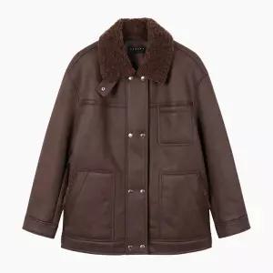 시슬리 더블 페이크 레더 무스탕 SALE33561BR