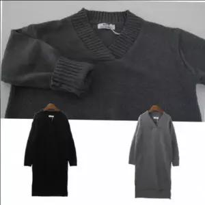 친절한탄씨 브이넥 사이드슬릿 루즈핏 니트 롱 드레스 겨울용 부드러운원피스 여름 따뜻한원피스