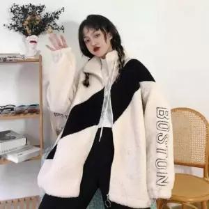 친절한탄씨 여성용 겨울 양털 플리스 집업 재킷 오피스 캐주얼 아우터 뽀글이 점퍼 여성데일리아우터