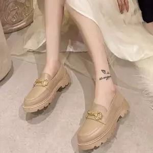 여자 골드체인 가볍고 봄 모던 가을 통굽로퍼 여름 플랫