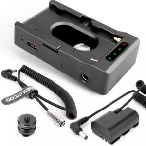 NP-F 배터리 어댑터 플레이트 BMPCC 4K 및 6K DC 케이블과 LP-E6 더미 블랙매직 포켓 시네마 카메라