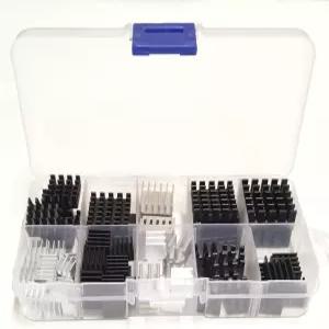 이지카고 100pcs 히트싱크 모음 키트 소형 냉각기 알루미늄 세트 노트북 CPU GPU VGA RAM VRAM VRM IC LED