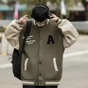 오너클랜 남자 알파벳 자수 레터링 야구 점퍼 블루종 아우터 밀리터리바람막이 자켓 블항공점퍼