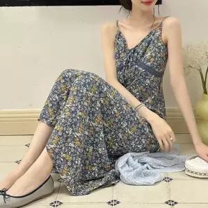 친절한탄씨 쉬폰 플라워 패턴 원피스 여성 여름 드레스 레이스원피스 해외여행원피스 꽃무늬원피스