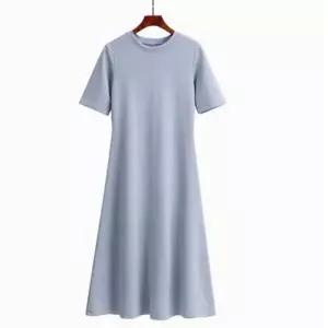 플레어 반팔 롱원피스 반팔롱 오버핏 캐주얼 면원피스