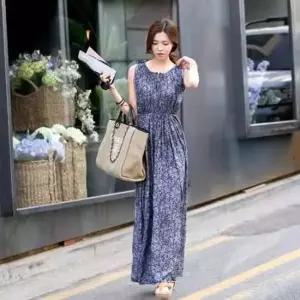 어깨 리폰 밴딩 주름 원피스