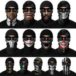 호환 야외 선 스크린 Balaclava Venom 해골 승마 스카프 참신 풀 페이스 마스크 다기능 두건 스키 마스크 MTB 자전거 기어