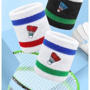 배드민턴 손목 가드 스포츠웨어, 주요 자수 테니스 보호, 땀 닦기, 편안한 흡수 면 버팀대, 2 개