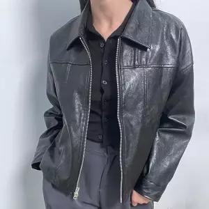 샤니 오버핏 투웨이 라이더 레더 자켓 아우터 2col (9065088A)