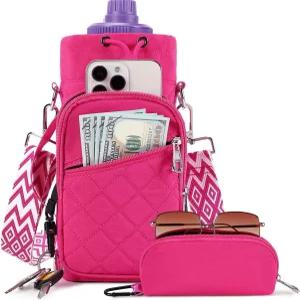 스트랩이 달린 AGLOD 물병 캐리어 가방 걷기 하이킹 자전거 타기용 홀더 크로스바디